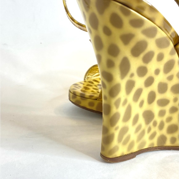 Kate Spade Cheetah Print Patent Leather Wedge Sandals - Picture 3 of 8